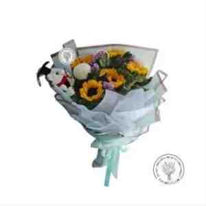Fresh Flower Sunflower PingPong Bouquet - SB01 - Fresh Flower Sunflower PingPong Bouquet - SB01