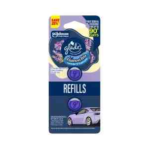Glade Vent Clip Lavender and Sandalwood Refill 2ml x 2 - Replacement fragrance pods for car vent clips that