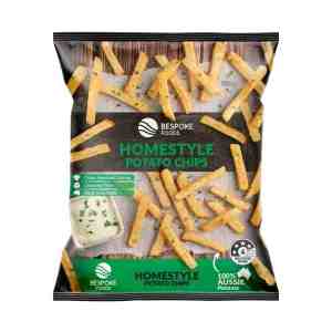 Bespoke Foods Homestyle Potato Chips 750g - Enjoy hearty homestyle potato chips with a satisfy