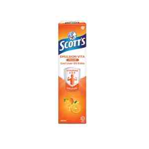 Scotts Emulsion Orange 400ml - Holds cod liver oil emulsion. It gives children vi