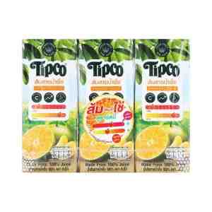 TIPCO  200 .  3 Sai Nam Phueng Orange Juice 200 ml. Pack 3