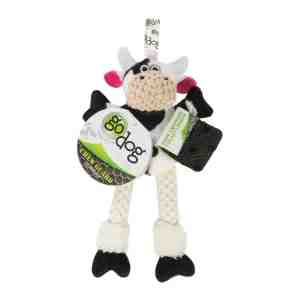 GODOG  Cow With Squeaker White Dog 26.5x10x15cm - FeaturesMoo and cuddle goDog Checkers Skinny Cow