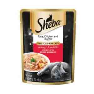SHEBA POUCH TUNA CHICKEN AND BONITO 70G