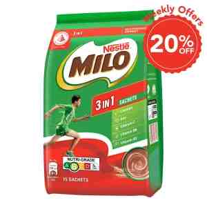 Milo 3 in 1 Instant Chocolate Malt with Milk - Regular - Milo 3 in 1 Instant Chocolate Malt with Milk - Reg