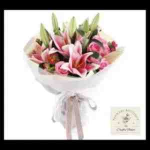 TCF1116 Fresh Flower For Mom Lily Grey Bouquet