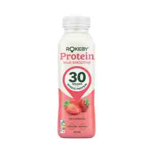 Rokeby Protein Smoothie Strawberry 425ml - A ready-to-drink, high protein beverage made with