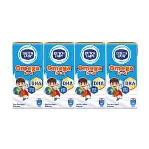 DUTCH LADY UHT OMEGA PLAIN 180MLX4 PACK - DUTCH LADY UHT OMEGA PLAIN 180MLX4 PACK