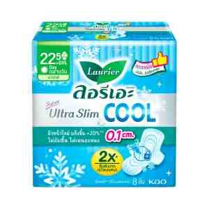 LAURIER Super Ultra Slim Cool Sanitary Pads 22.5cm. 8 pads