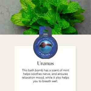 SECRET GARDEN BATH BOMB URANUS - MINT 100GR BLISTER - Uranus  Mint Mentol Breathe, relax, renew Min