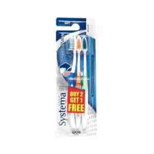 Systema Smart Clean Regular Soft Toothbrush 3pcs - pSystema Toothbrush Smart Clean adalah sikat gig