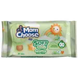 20 Mom ChooseBaby Wipes 20sheets - Mom Choose Soft and Gentle Sensitive Baby Wipes 20