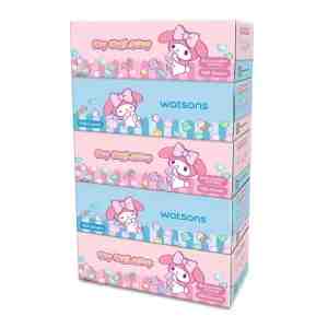 WATSONS Sanrio My Melody Facial Box Tissue 3-Ply 100s x 5 14771 - Sanrio My Melody Baby Powder Velvet Facial Box Tis