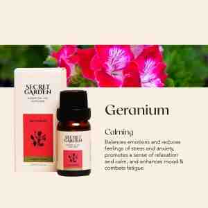 SECRET GARDEN ESSENTIAL OIL DIFFUSER GERANIUM 10ML - Geranium  Calming Manfaat Essential Oil Geranium