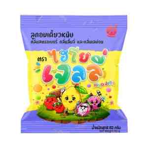 HIYO JELLY Chewy Candy Strawberry Lychee  Lemon Scents 62 g.