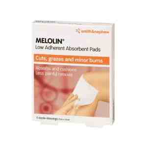 SMITH  NEPHEW MELOLIN Low Adherent Absorbent Pads 5cm x 5cm x 5pcs 10276 - MELOLIN Low Adherent Absorbent Pads 5cm x 5cm x 5p