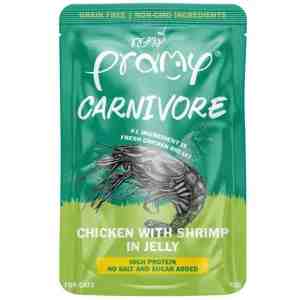 70_Pramy Carnivore Chicken 70g - Pramy Carnivore Chicken with Shrimp in Jelly 70g.