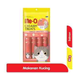 Me-O Creamy Treats Makanan Kucing Basah Rasa Salmon Sachet 4 x 15 g - Me-O Creamy Treats Makanan Kucing Basah Rasa Salmo