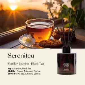 SECRET GARDEN AROMA REED DIFFUSER SERENITEA REFILL 100ML - Serenitea Vanilla  Jasmine  Black Tea Manjakan d