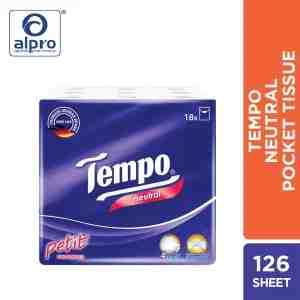 Tempo Neutral Pocket Tissue 18 X 7 Lembar - Tisu saku premium tanpa parfum yang dirancang deng