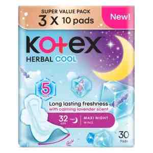 Kotex NCare ONight Wing 32cm Herbal Cool 3x10 - 562781