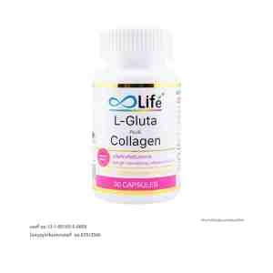LIFE L-Gluta Plus Collagen Dietary Supplement Product 30 Capsules