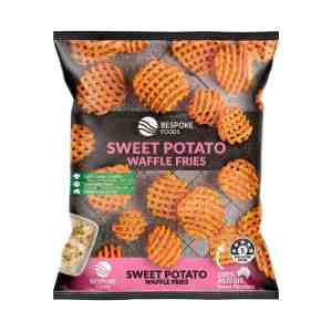 Bespoke Foods Sweet Potato Waffle Fries 500g - Enjoy crispy waffle fries made with sweet potato f