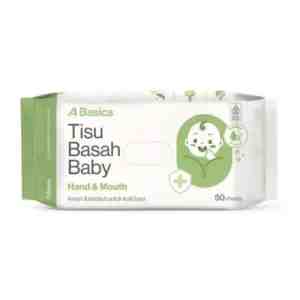 Tisu Basah Baby Hand and Mouth A Basics 50sheets - pTisu Basah Baby Hand and Mouth 50s - A Basics a