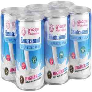 PHKA CHHOUK STERILISED MILK SLIM CAN 155MLX6 - PHKA CHHOUK STERILISED MILK SLIM CAN 155MLX6