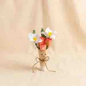 Jellycat Smiling Face Preserved Rose  Lily Bouquet - Preserved Roses x 3 Preserved Assembled Lilies x