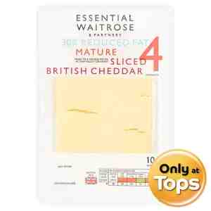 250 WR Sliced Cheddar 250g - Waitrose Essential Mature Sliced Cheddar 30percent