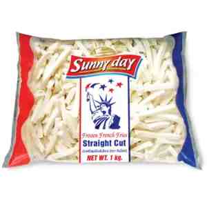 1 Sunny Day Straight Cut 1kg - Sunny Day Frozen French Fries Straight Cut 1kg.