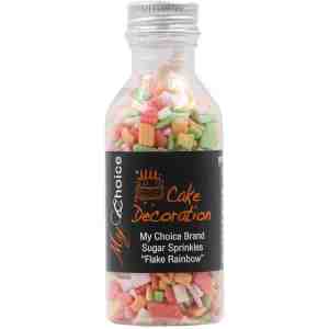 50 My Choice Flake Rainbow 50g - My Choice Sugar Sprinkles Flake Rainbow 50g.