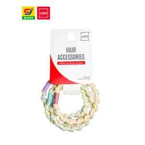UNO  4  UNO Hair Ties Thin Two-Tone Spiral, 4 pcs - -