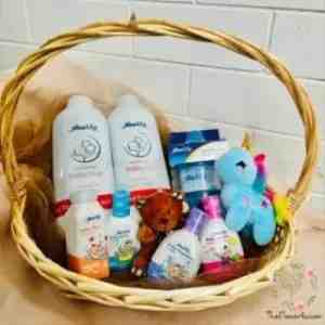 Fresh Flower Anakku Brown Bear Blue Unicorn Basket SetF4U1633