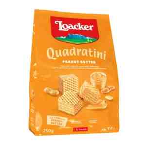 Loacker Quadratini Bite Size Wafer Cookies - Peanut Butter 125g - Loacker Quadratini Bite Size Wafer Cookies - Peanu