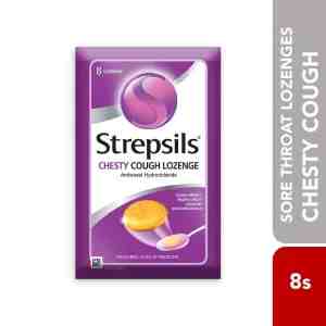 STREPSILS Sore Throat Lozenges Chesty Cough 8s - 50047