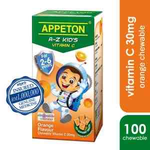 Appeton A-Z Kids Vit.C Orange 100S  11719 - Appeton A-Z Kids Vitamin C is specially formulate