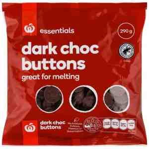 290 Woolworths Essentials Chocolate - Woolworths Essentials Chocolate Buttons Dark 290g.