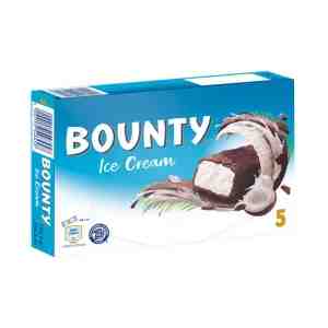 Bounty Ice Cream 5 Pack 250.5ml - Creamy coconut-flavoured ice cream treats covered