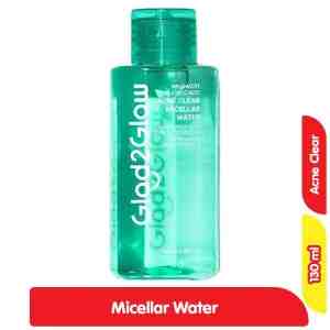 Glad2Glow Micellar Water Pembersih Makeup Mugwort Salicylic Acid 130 ml - Glad2Glow Micellar Water Pembersih Makeup Mugwort