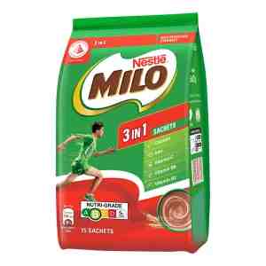 Milo 3 in 1 Instant Chocolate Malt with Milk - Regular - Milo 3 in 1 Instant Chocolate Malt with Milk - Reg