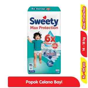 Sweety Max Protection Popok Celana Bayi XL 24 pcs - Sweety Max Protection Popok Celana Bayi XL 24 pcs