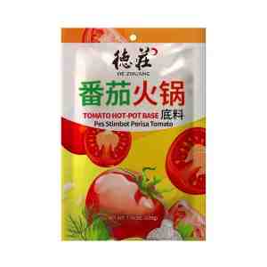 De Zhuang Tomato Hot Pot Base 220g - Rich and tangy tomato hot pot base with a savoury,