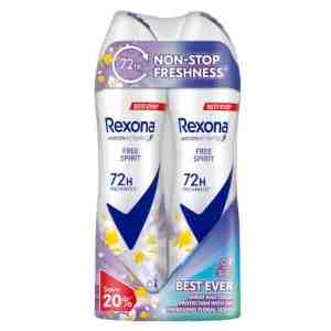 REXONA WOMEN DEODORANT SPRAY MOTIONACTIVED FREE SPIRIT 135ML 2S - REXONA WOMEN DEODORANT SPRAY MOTIONACTIVED FREE SP