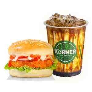 COMBO BURGER CRISPY CHICKEN  PREMIUM ES KOPI SUSU GULA AREN - COMBO BURGER CRISPY CHICKEN  PREMIUM ES KOPI SUSU