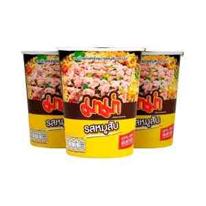 MAMA Cup Instant Noodles Minced Pork Flavor 42 g. Pack 3