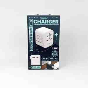 REMAX - Adaptor Charger Universal Travel UK EU US AU Type-C  USB 2,4A - Putih - Adaptor charger universal travel UK EU US AU...
