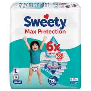 Sweety Max Protection Popok Celana Bayi L 54 pcs - Sweety Max Protection Popok Celana Bayi L 54 pcs