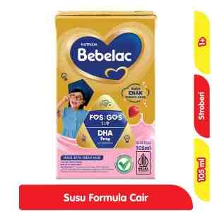 Bebelac Susu Formula Cair Rasa Stroberi 105 ml - Bebelac Susu Formula Cair Rasa Stroberi 105 ml