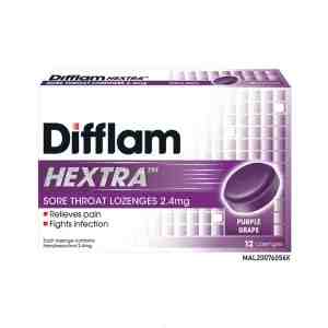 DIFFLAM Difflam Hextra Sore Throat Lozenges 2.4mg 12s - 34620